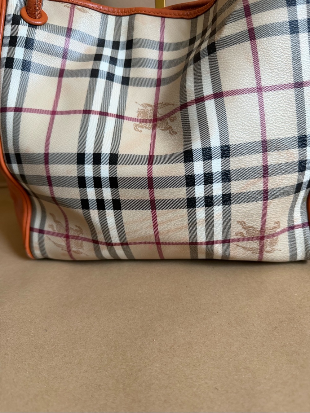 Burberry Orange Haymarket Check Coated Canvas - Picture 13 of 16